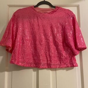 H&M Vibrant Pink Sequin Top